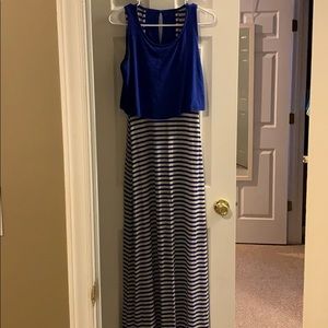 Blue striped Maxi dress